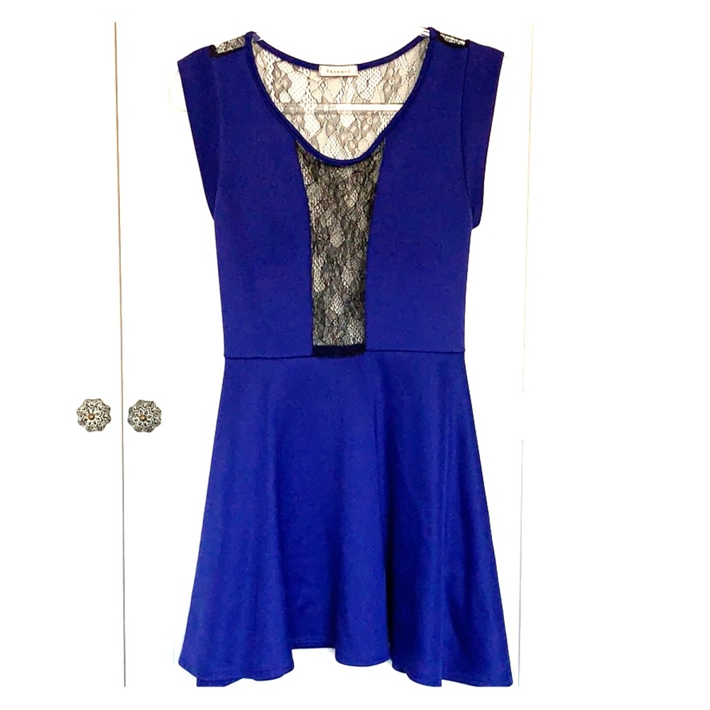 Phanuel Royal Blue Lace back Lace insert M Dress
